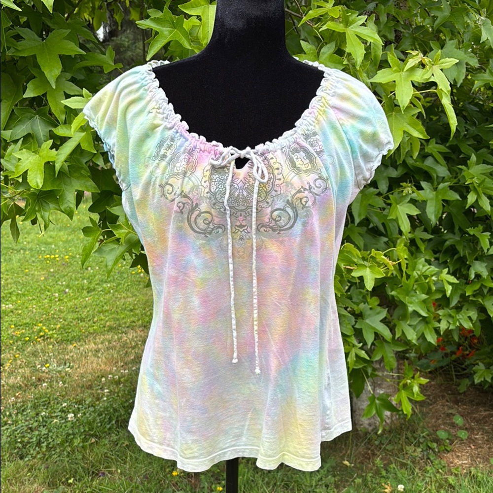 3/$20 Molly Maxi Tie Dye Peasant Top